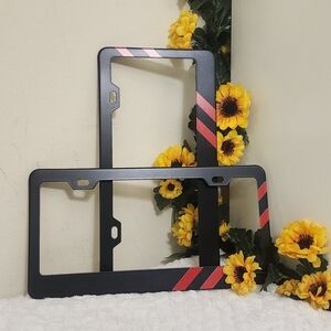 Black and Red License Plates  Frame